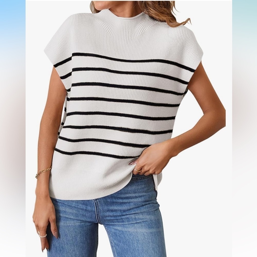 NWT Chic striped sweater vest size large